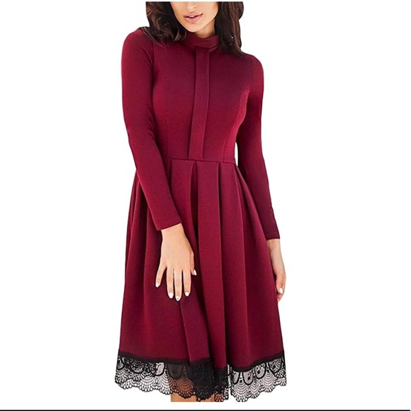 Dresses & Skirts - 2XL red dress with black lace on bottom
